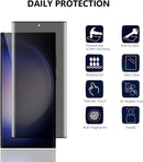 Screen Protector for Samsung Galaxy S23 Ultra- Full Screen Privacy Screen Protector, 3D Tempered Glass Film, 9H Hardness Anti-Peeping