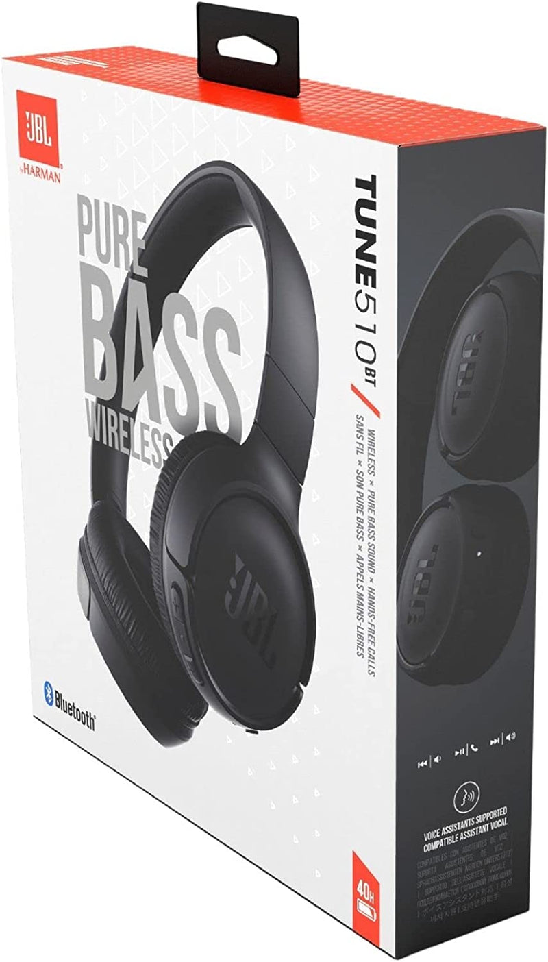 JBL Tune 510BT: Wireless On-Ear Headphones with Purebass Sound