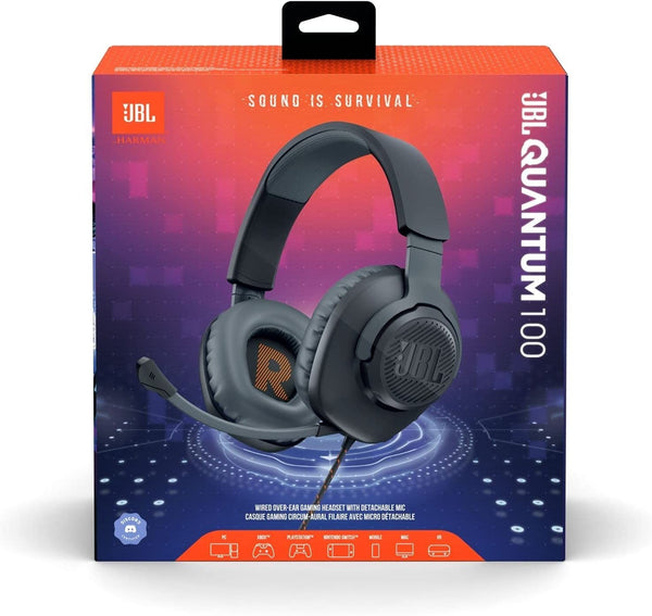 JBL Quantum 100 - Wired Over-Ear Gaming Headphones - Black